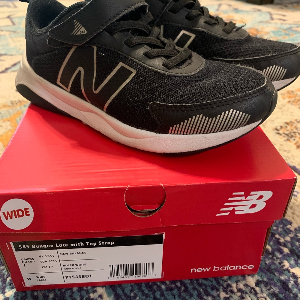 New Balance Kids Black and White Sneakers